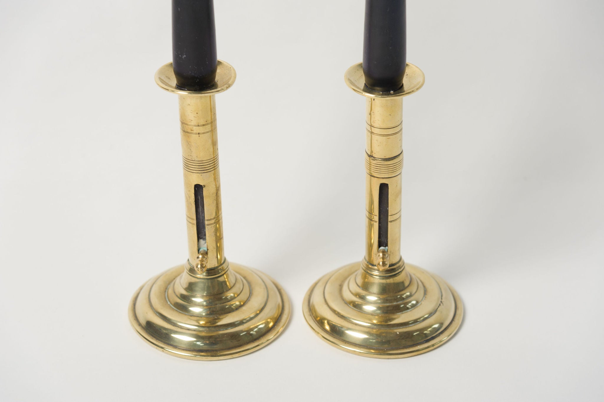 Antique Brass Push Up Candlesticks – Decorative Antiques UK