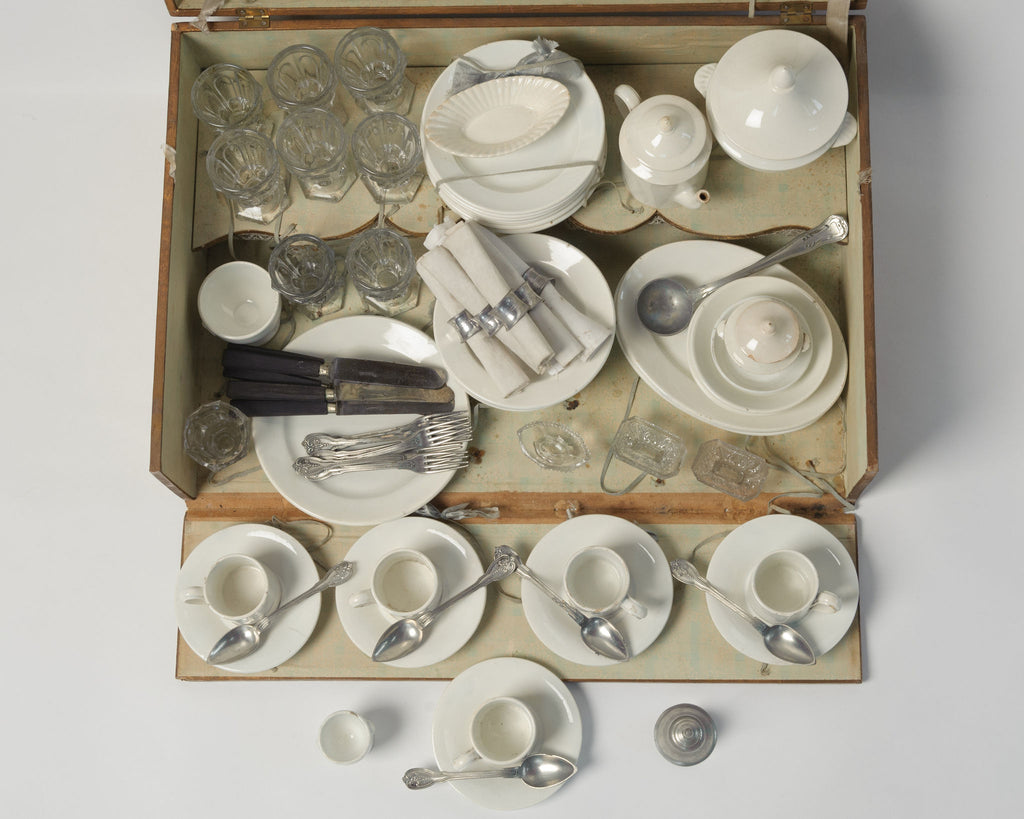 Amazing Antique French Child's Dinner Service Toy Set in original box, Rare