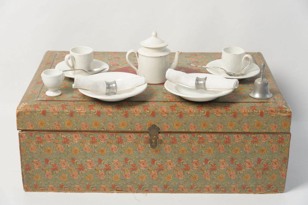 Amazing Antique French Child's Dinner Service Toy Set in original box, Rare