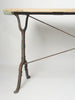 Antique French Cast Iron Bistro table with wooden top