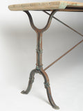 Antique French Cast Iron Bistro table with wooden top