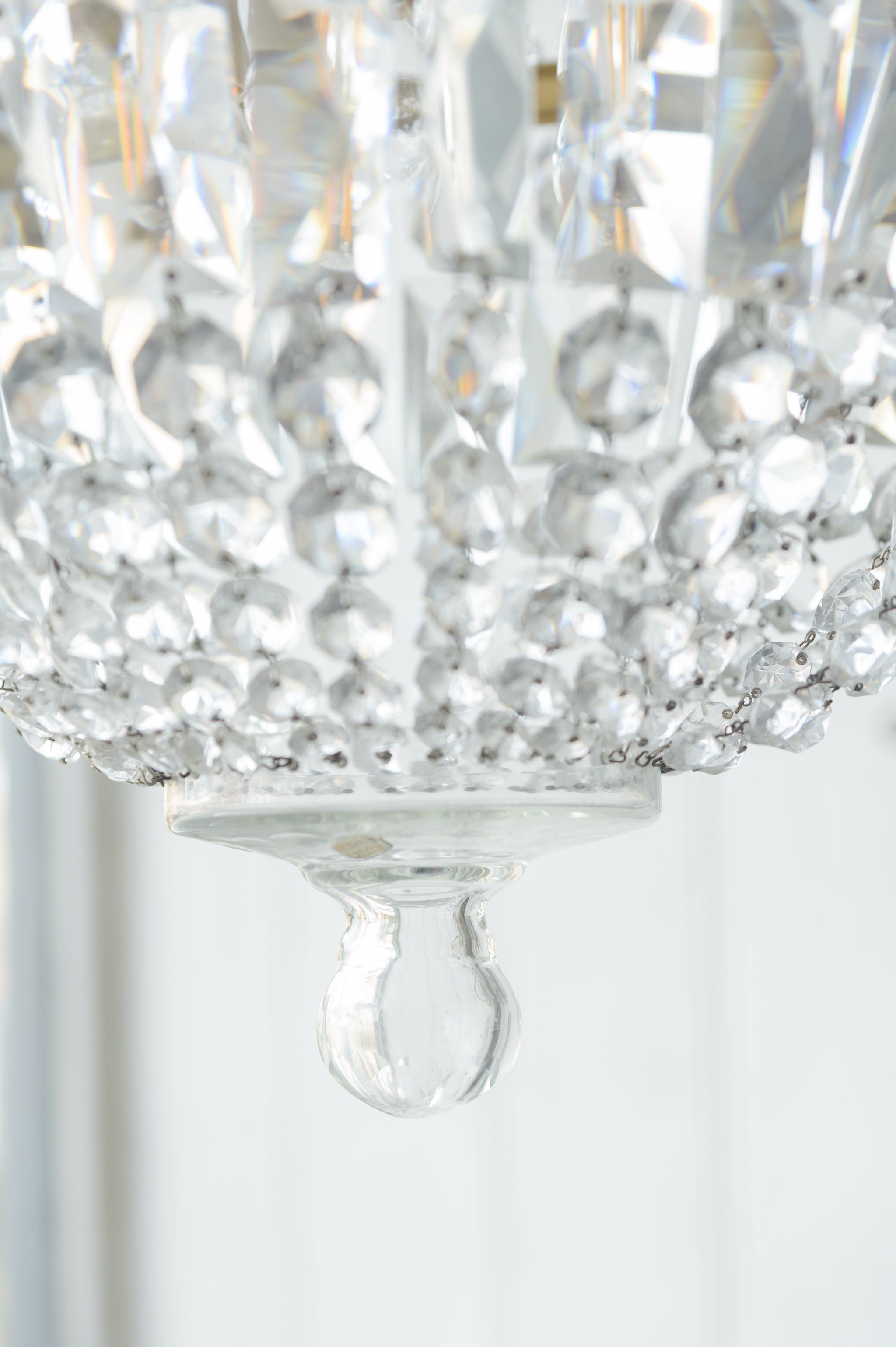 Vintage Bohemian Crystal Balloon Chandelier circa 1940