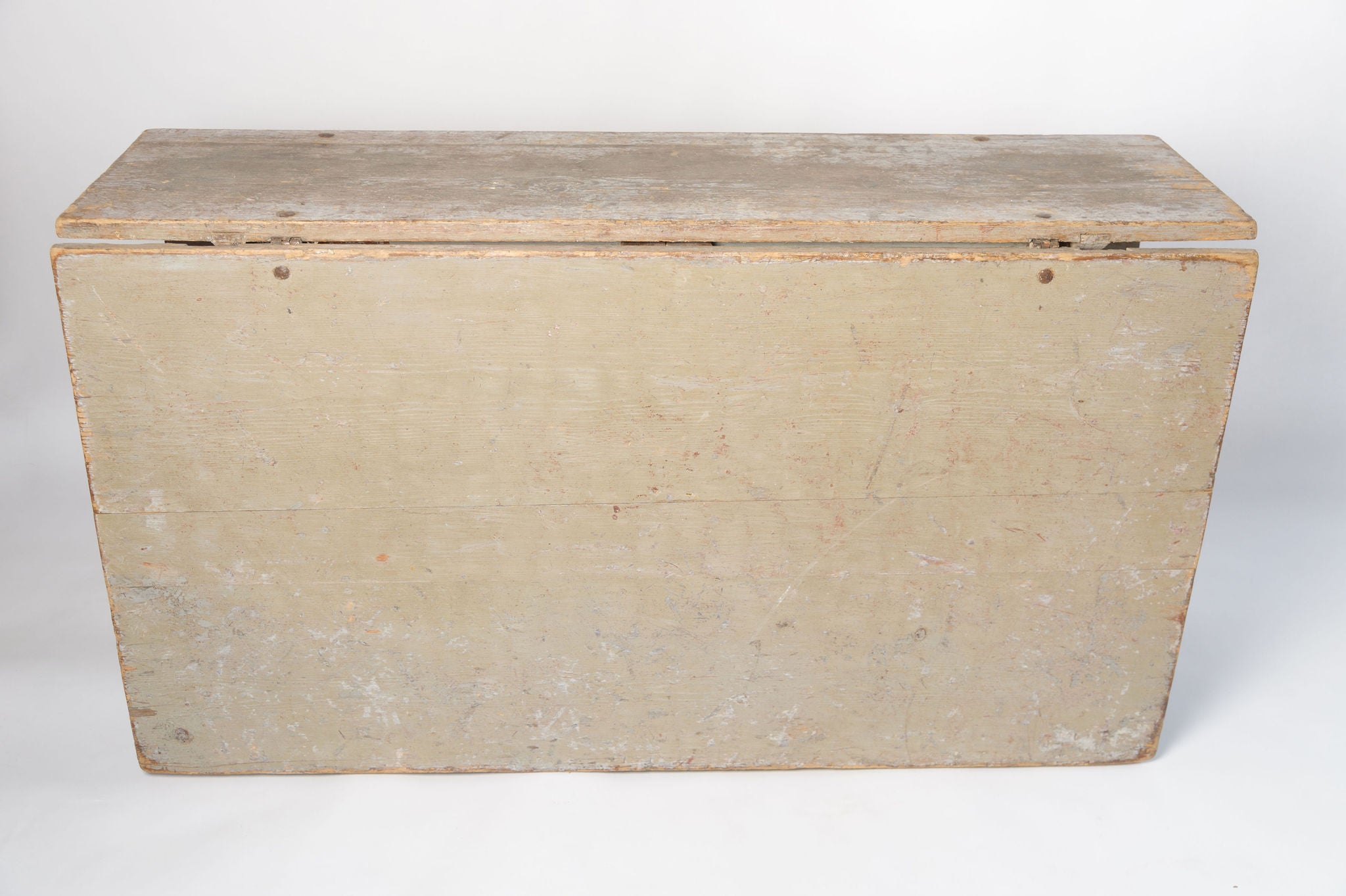 Antique Swedish Slagbord drop leaf table with original paint