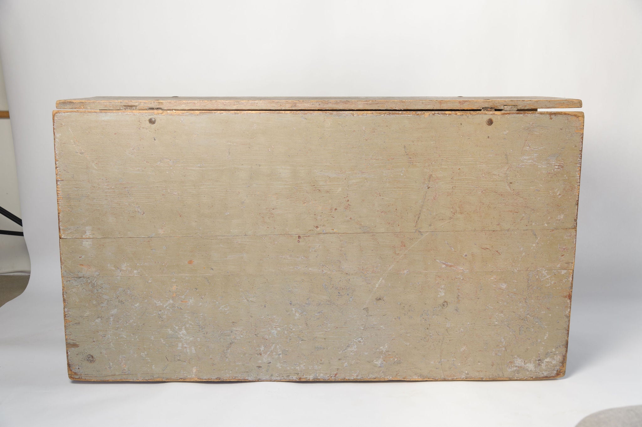 Antique Swedish Slagbord drop leaf table with original paint