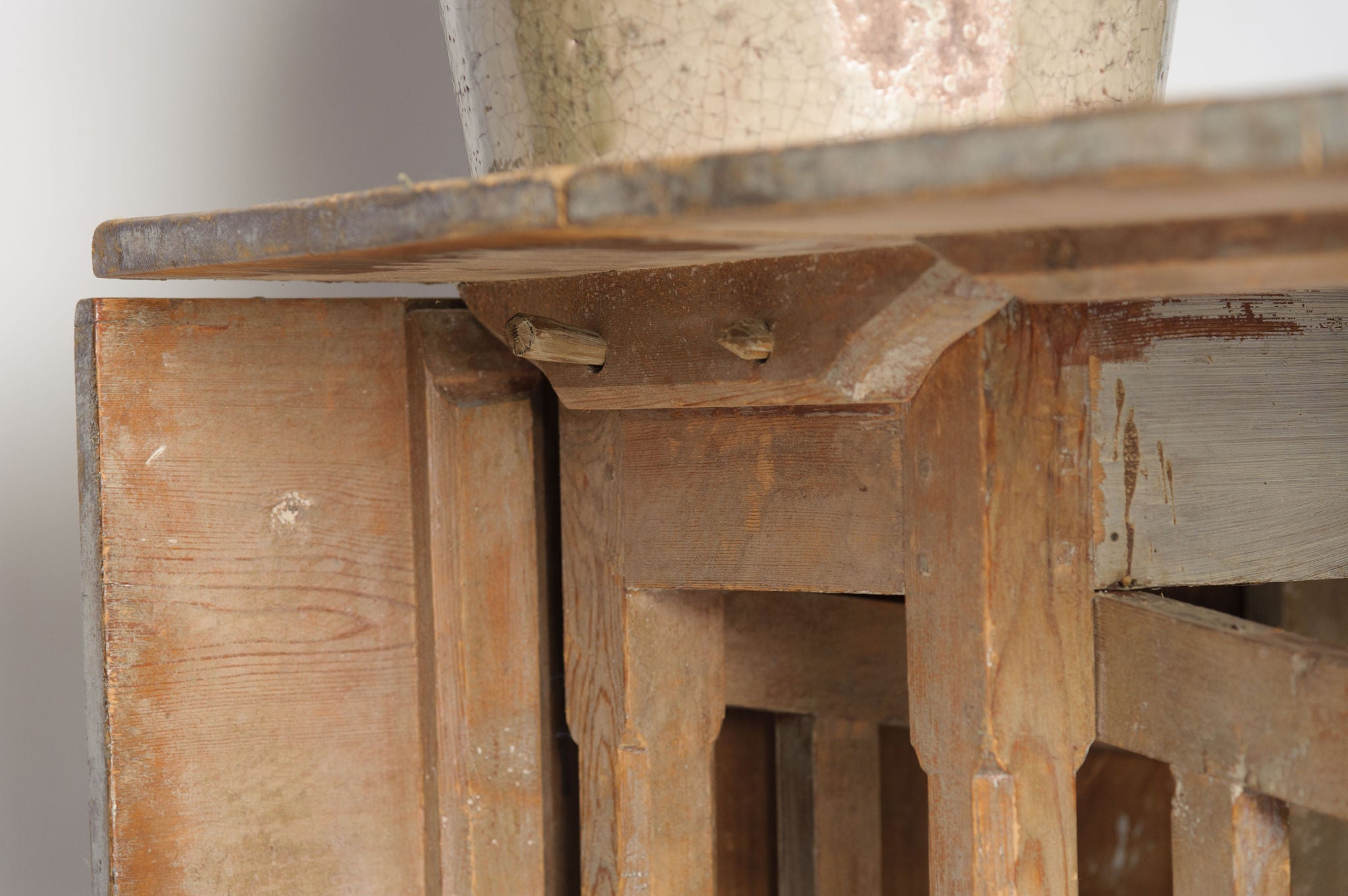 Antique Swedish Slagbord drop leaf table with original paint