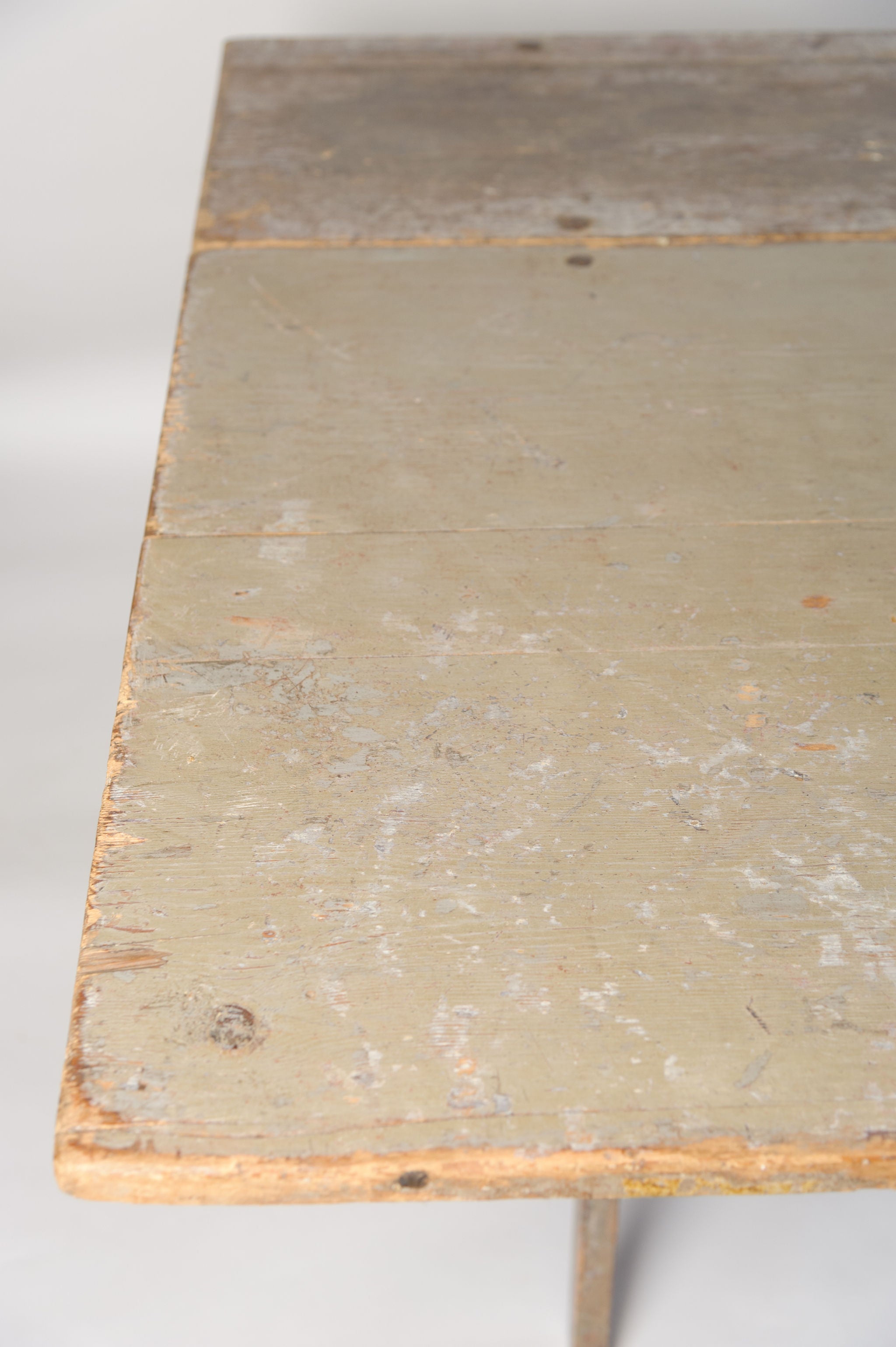 Antique Swedish Slagbord drop leaf table with original paint