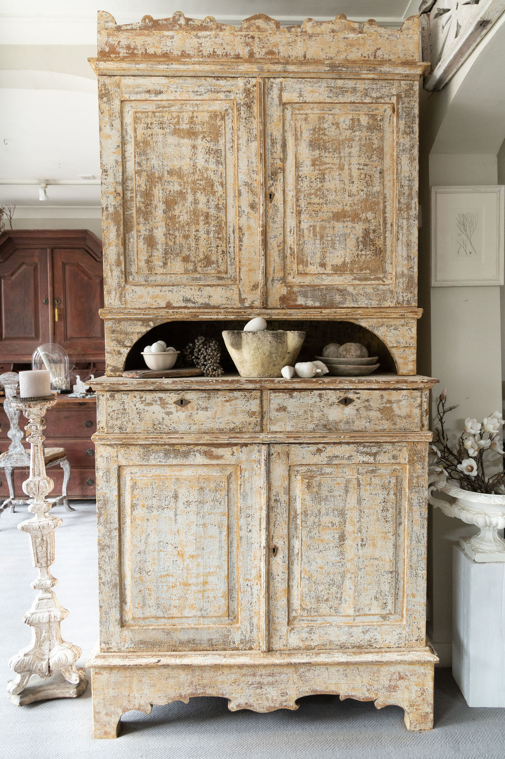 Antique 19th Century Swedish painted Cupboard