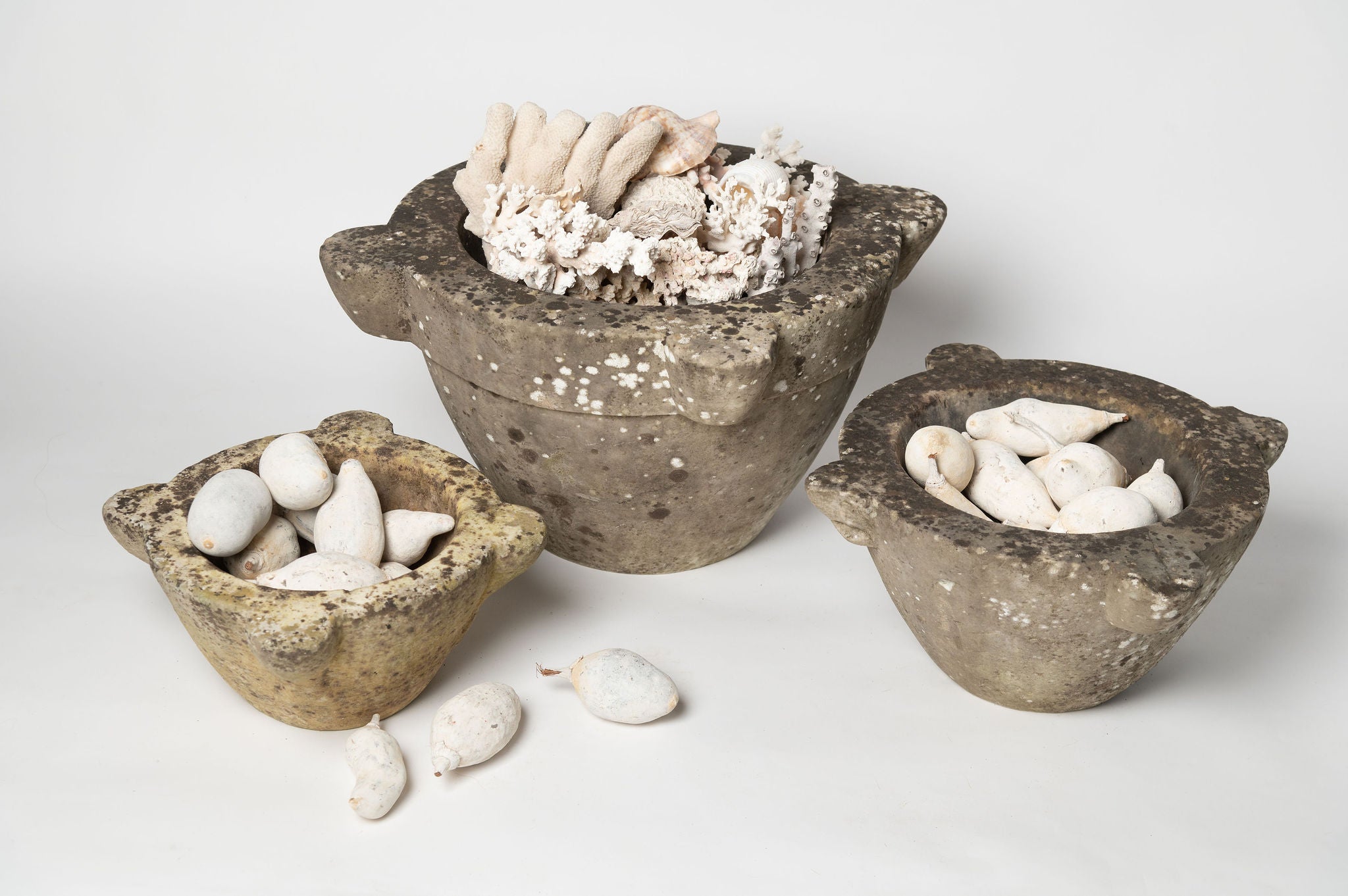 Collection Antique 18th Century French Marble Mortars