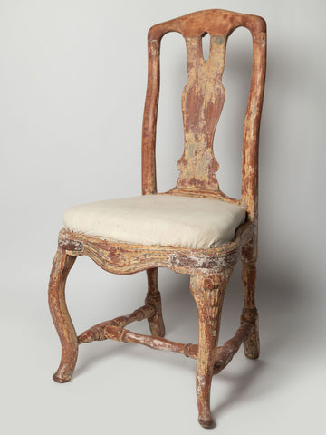 Antique Swedish Rococo Chair with original paint, circa 1780's