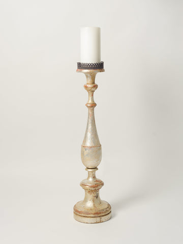 Antique 18th Century Italian Silver Gilt Candlestick