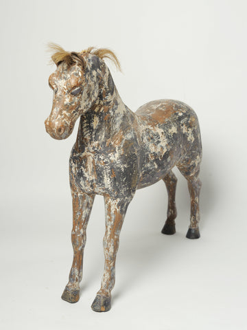 Antique Swedish Dry scraped Wooden Rocking horse
