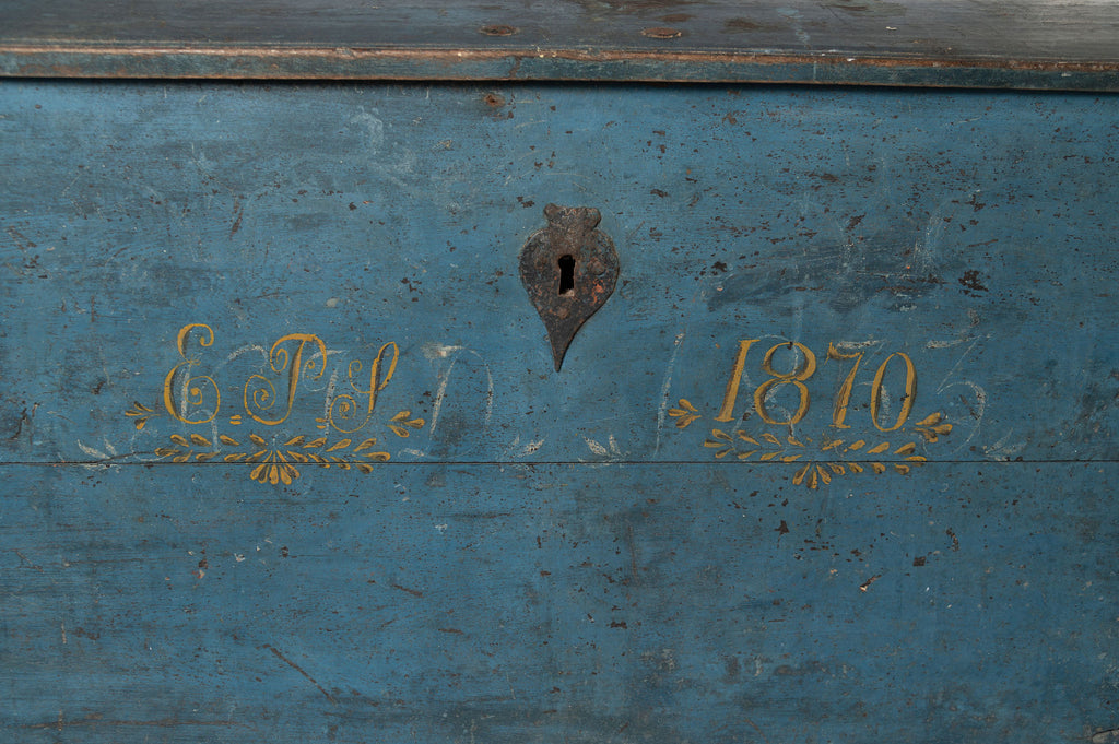 Huge Antique 19th Century Swedish Marriage Trunk