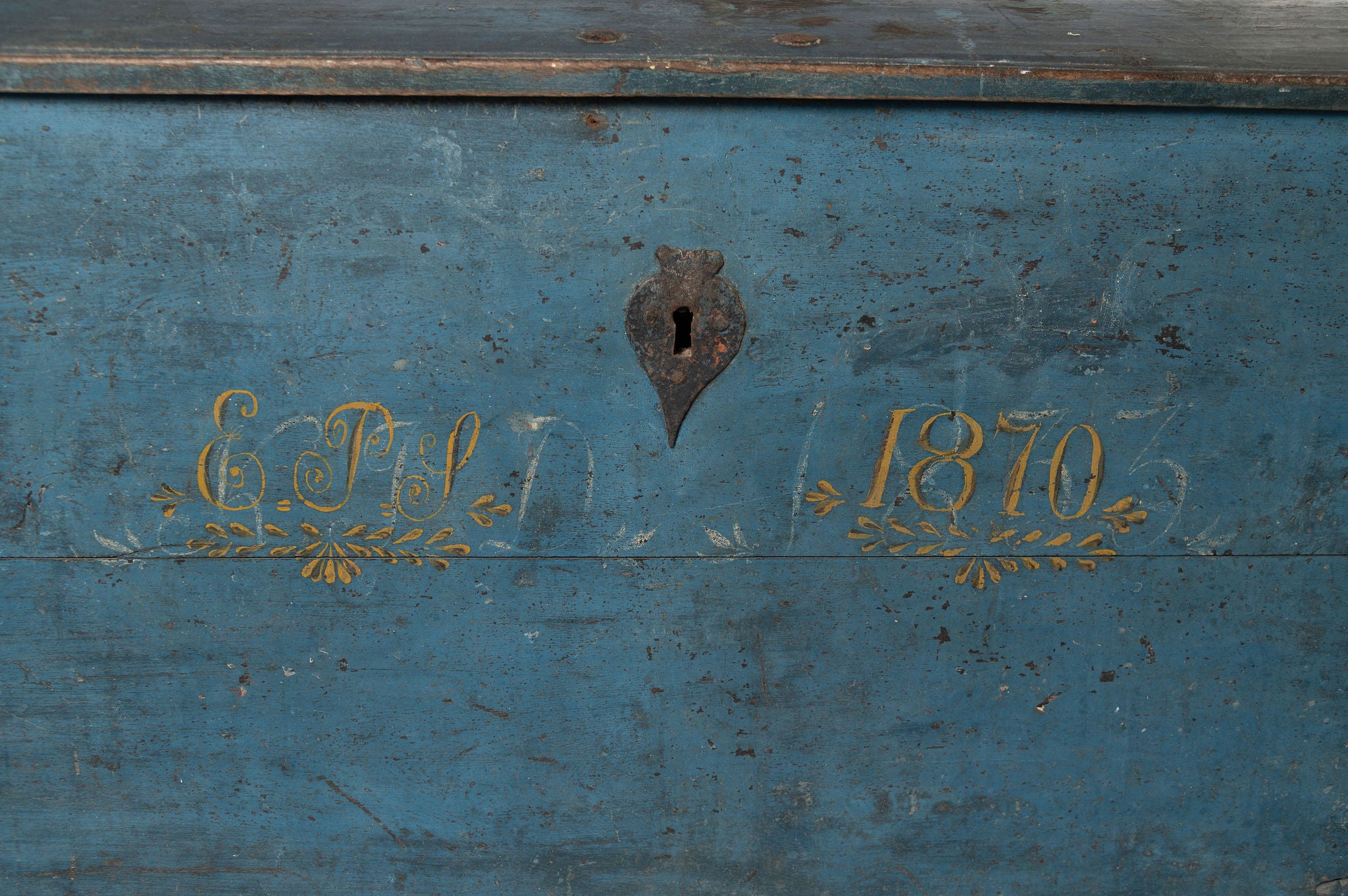 Huge Antique 19th Century Swedish Marriage Trunk
