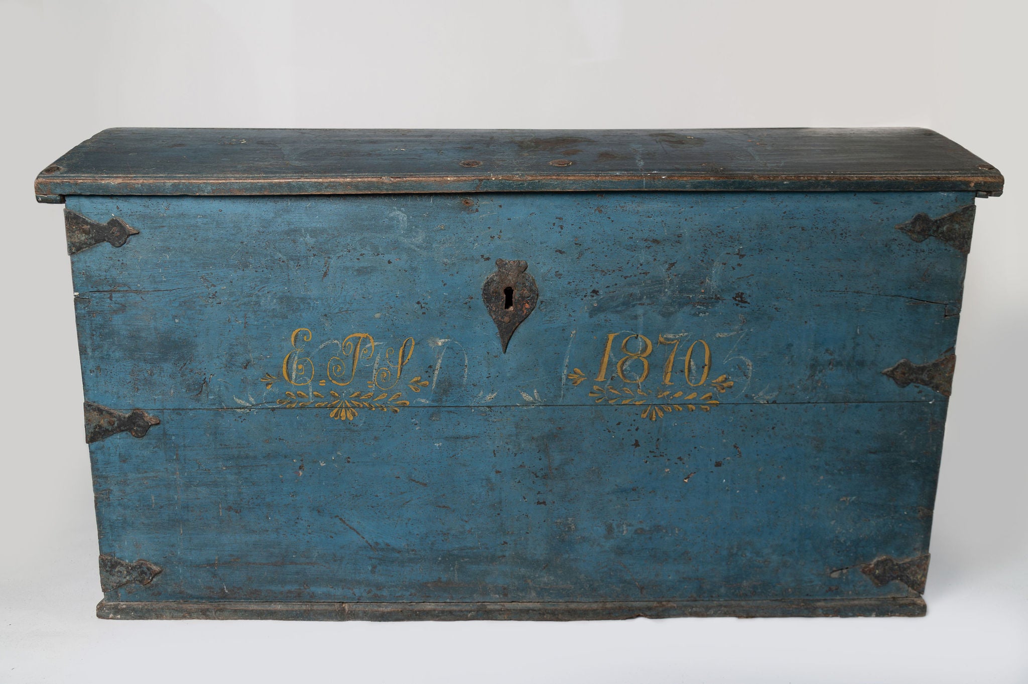 Huge Antique 19th Century Swedish Marriage Trunk