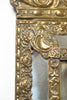 Antique French Brass Repousse Cushion Mirror