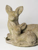 Vintage Reconstituted Stone Deer and Fawn Statues