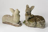 Vintage Reconstituted Stone Deer and Fawn Statues