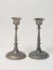 Pair Small Antique Pewter Candlesticks