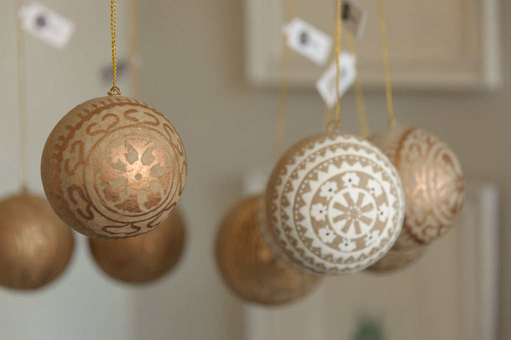 Papier mache handpainted ball