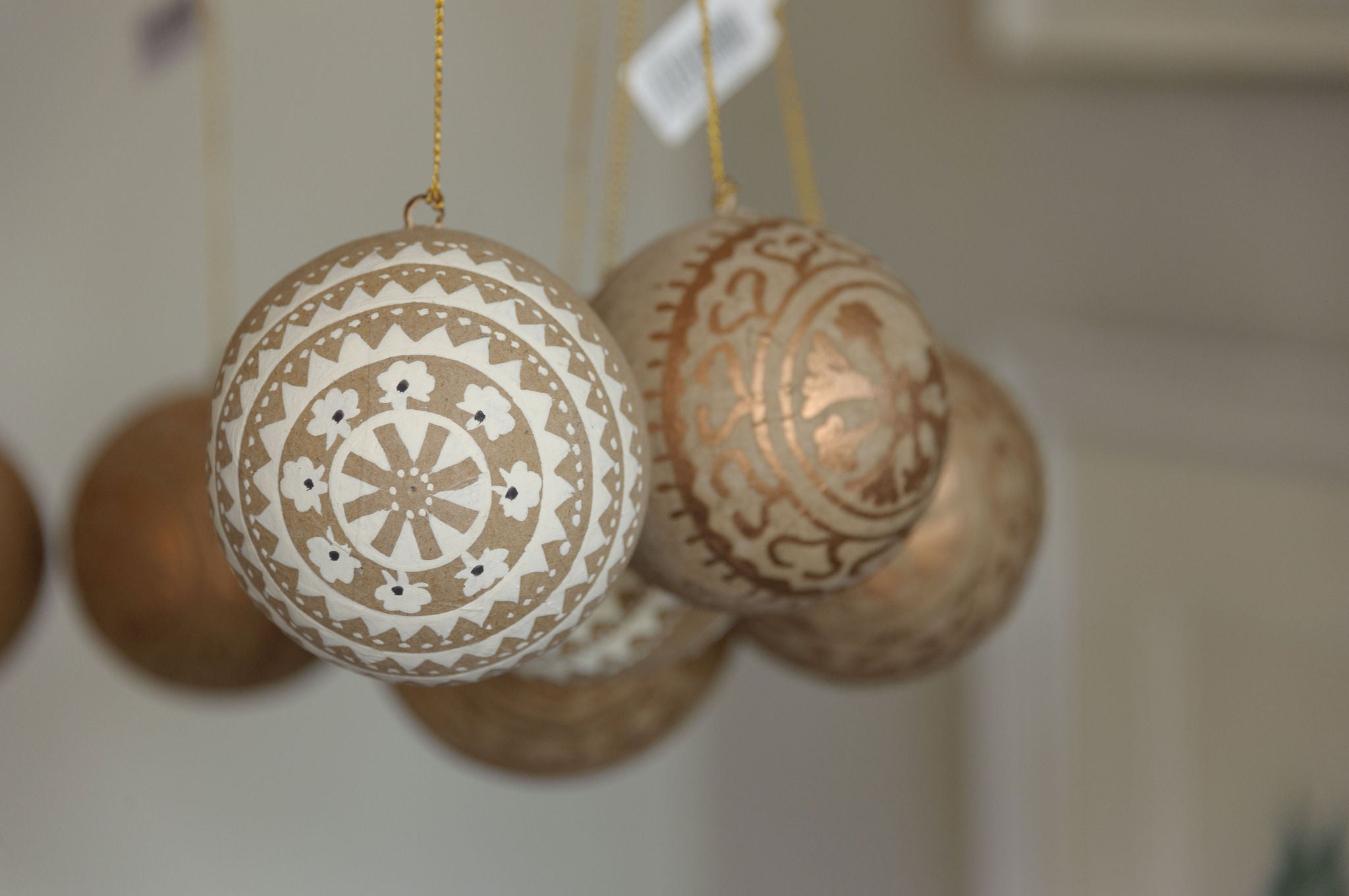 Papier mache handpainted ball