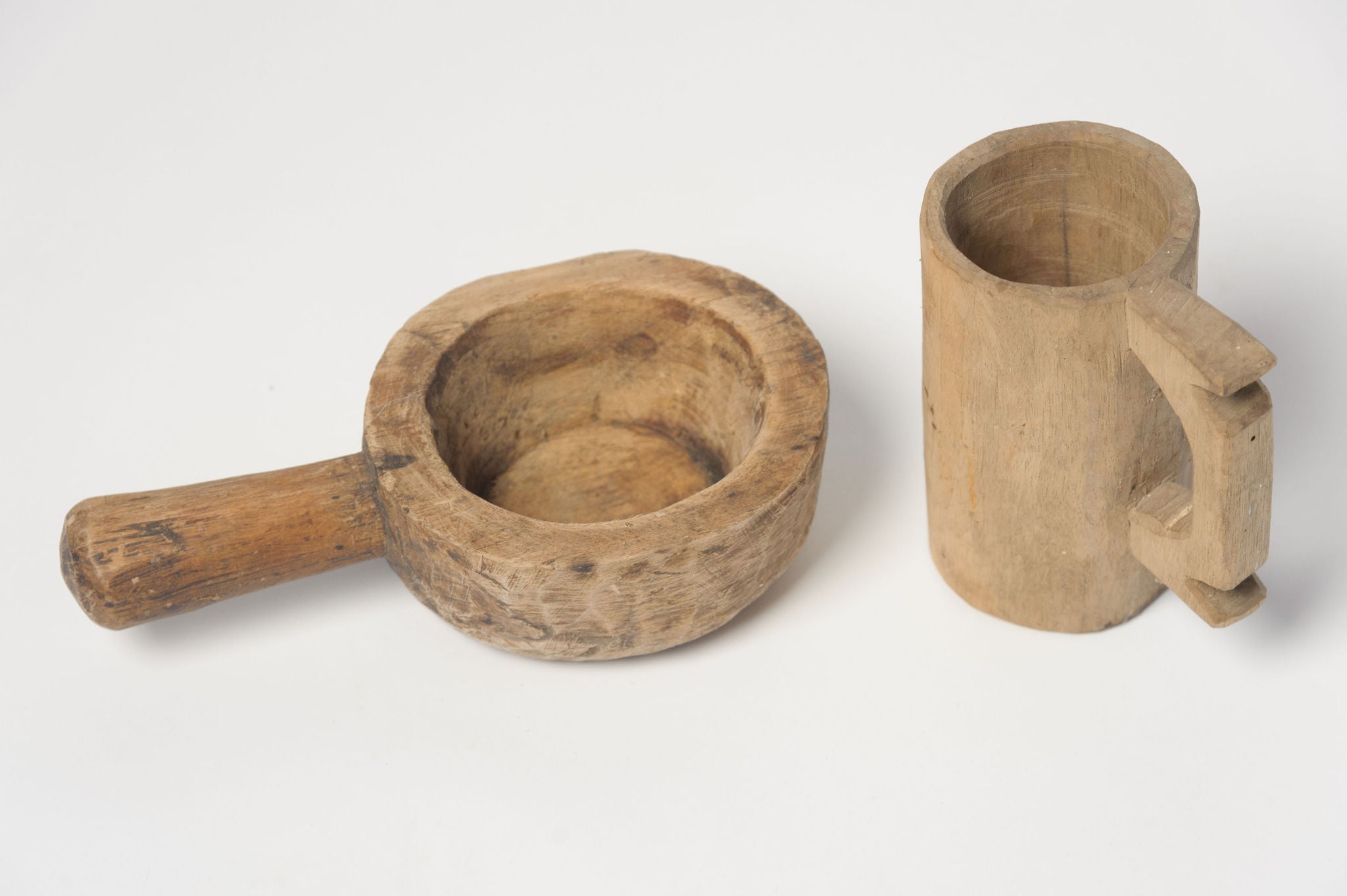 Antique Hungarian cup and wooden scoop