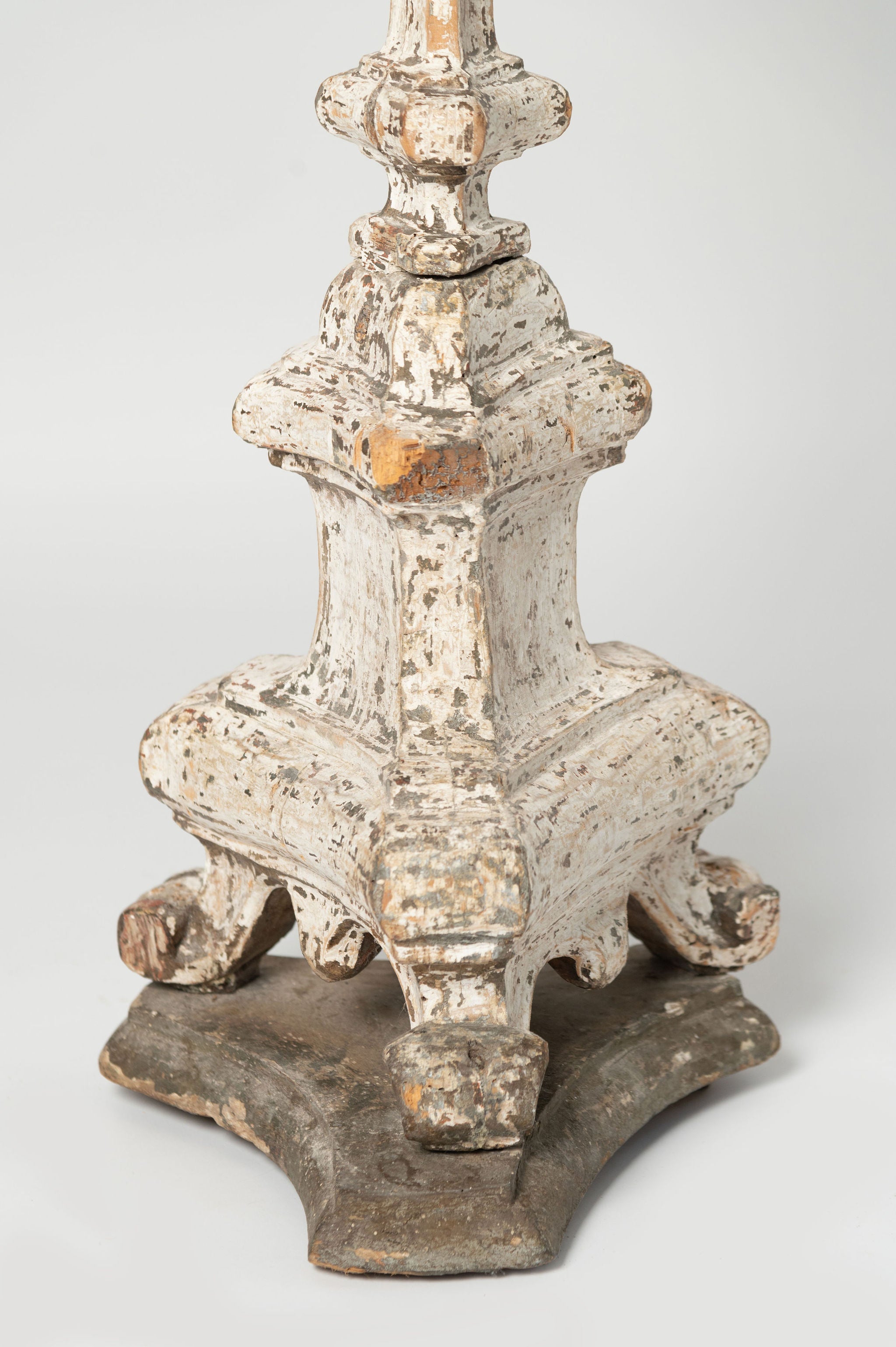 Antique French floor standing church candleholder
