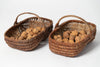 Collection Vintage French handwoven walnut baskets