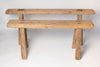 Rustic antique chinese elm wood pig benches