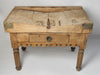 Antique French 19th Century Butchers Block Table