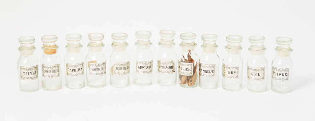 12 Vintage French Spice jars
