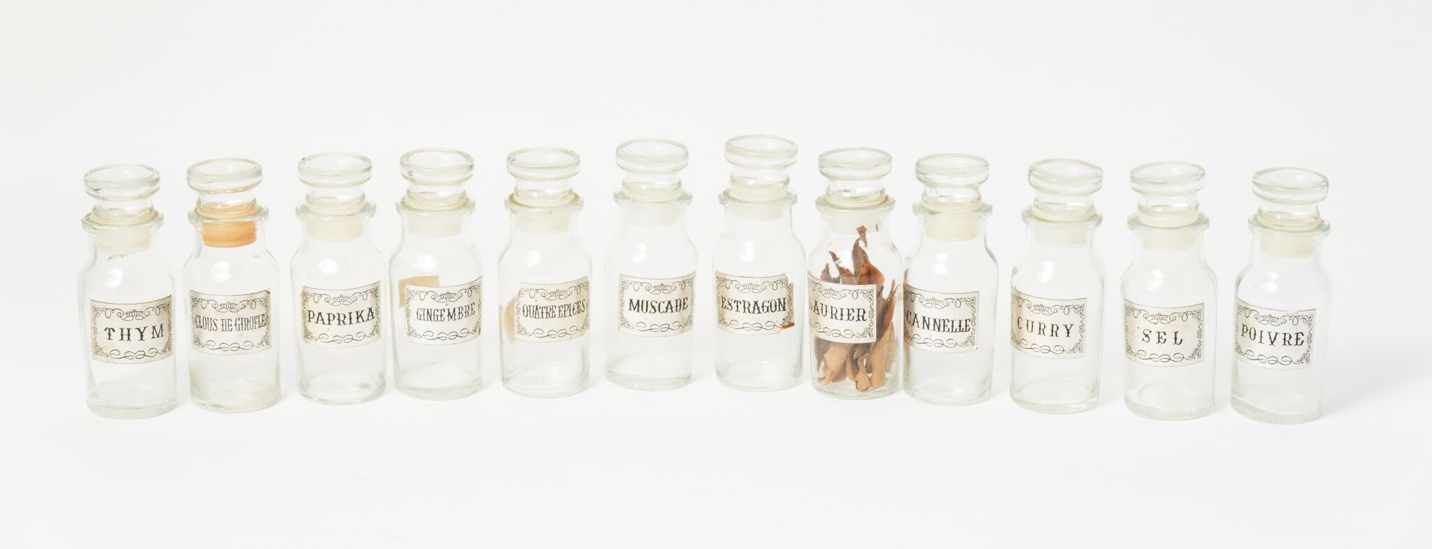 12 Vintage French Spice jars