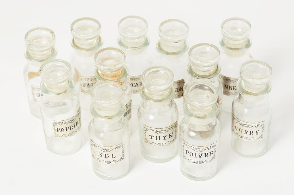 12 Vintage French Spice jars
