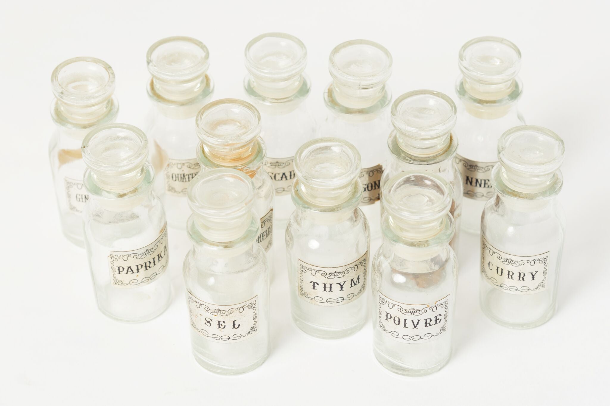 12 Vintage French Spice jars