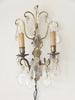 Pair Vintage French Crystal Wall Lights