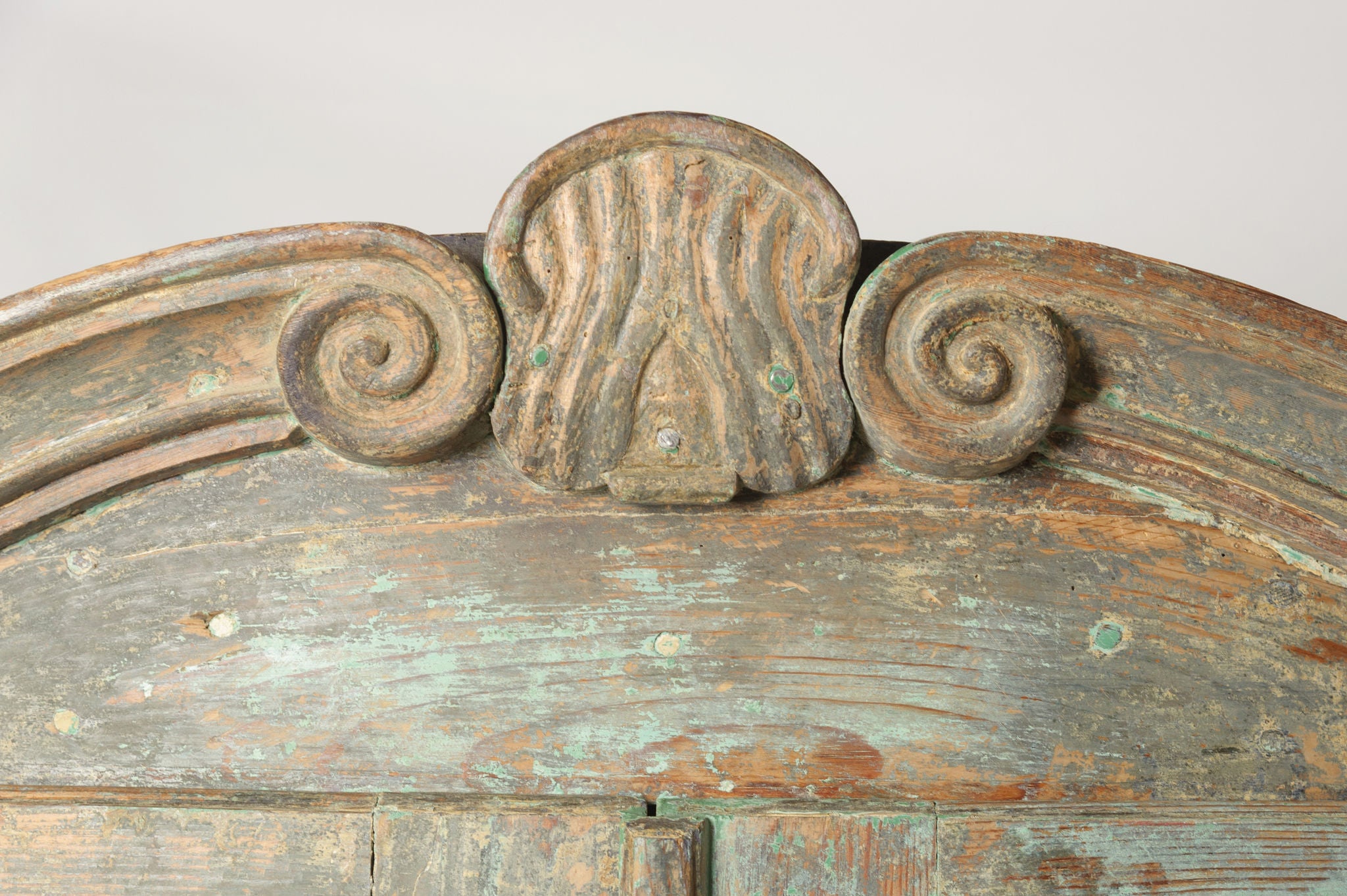 Amazing Antique 19th Century Swedish Corner Cupboard, Dry Scraped