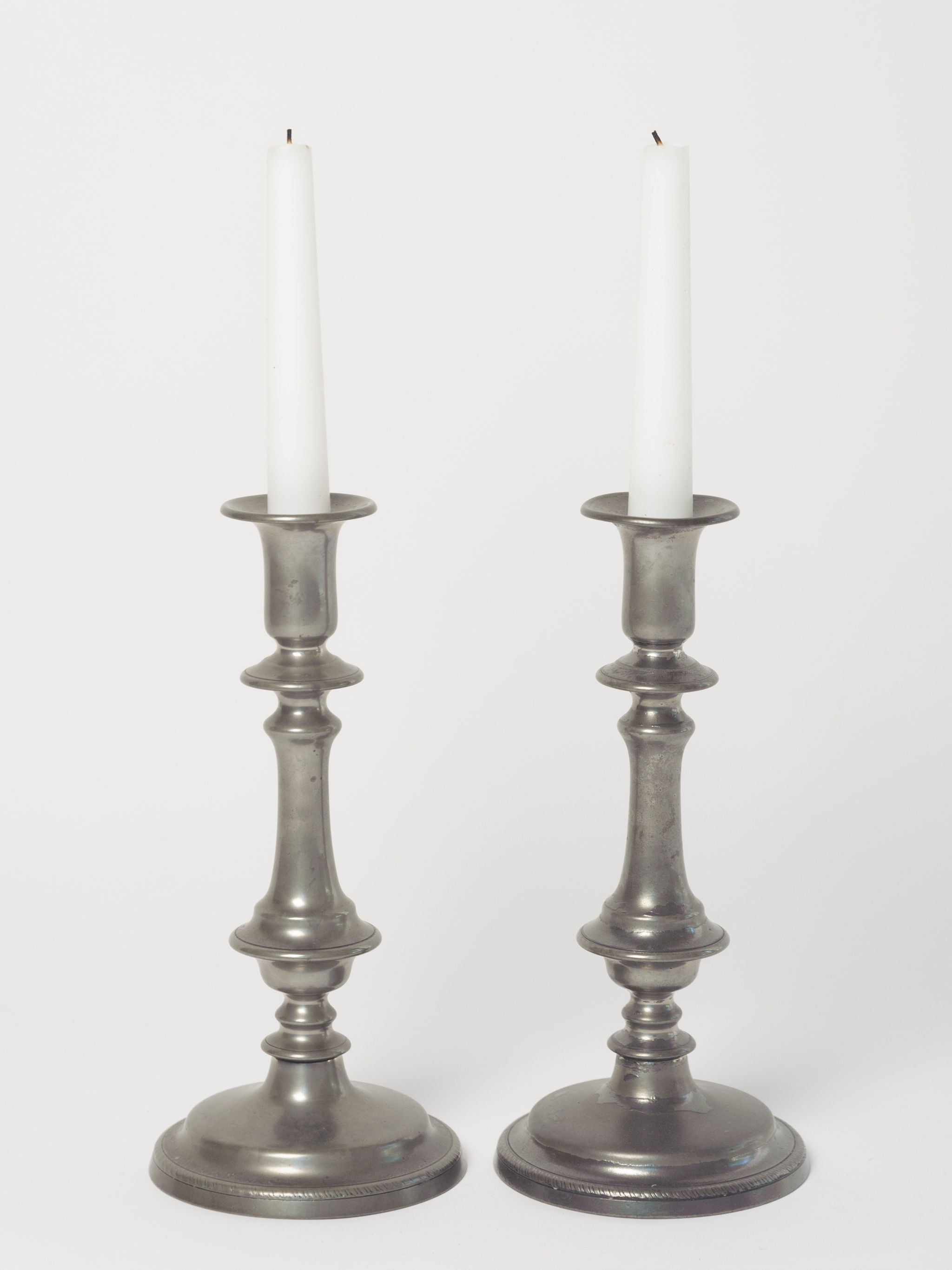 Three 18th Century Pewter Candlesticks Sold At Auction On, 60% OFF