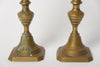 Antique French Brass Push up Candlesticks