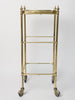 Mid Century Brass and Glass drinks trolley, small size