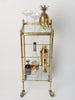Mid Century Brass and Glass drinks trolley, small size
