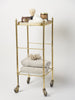 Mid Century Brass and Glass drinks trolley, small size