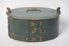 Antique Swedish Bentwood box with initials and metal repairs