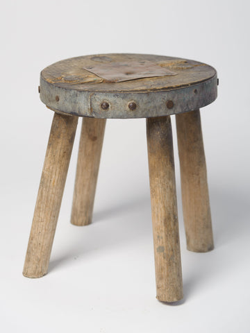 Antique French Rustic Milking stool