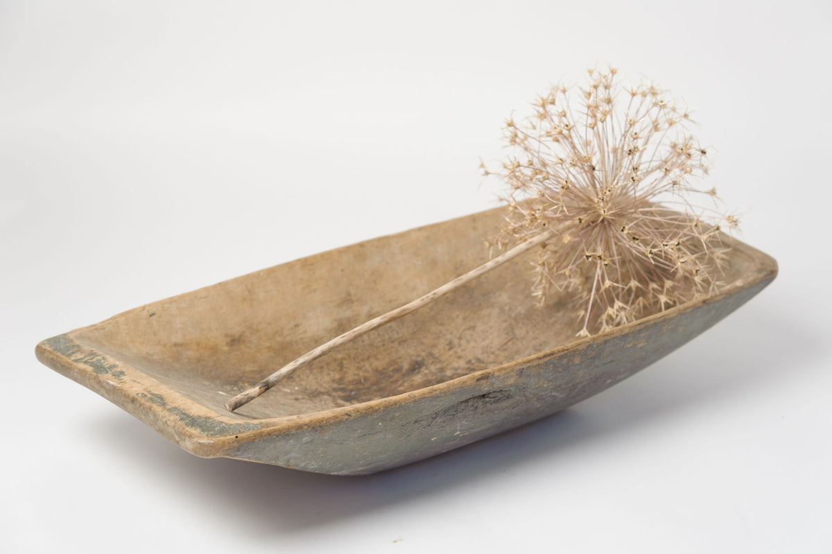 Antique Swedish Dough Bowl with original paint