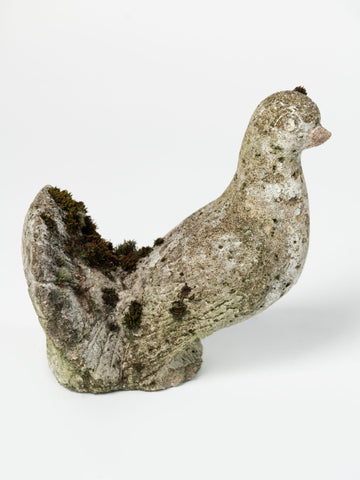 Vintage Stone Dove statue with patina