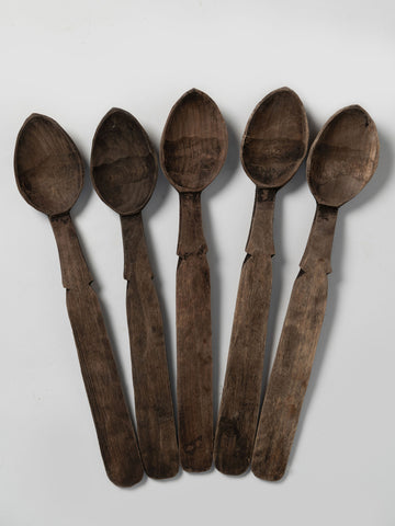 Collection Vintage handcarved Romanian wooden spoons