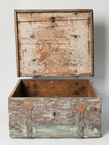 Antique 18th Century Swedish chest with original paint