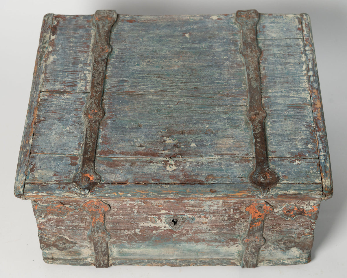 Antique 18th Century Swedish chest with original paint