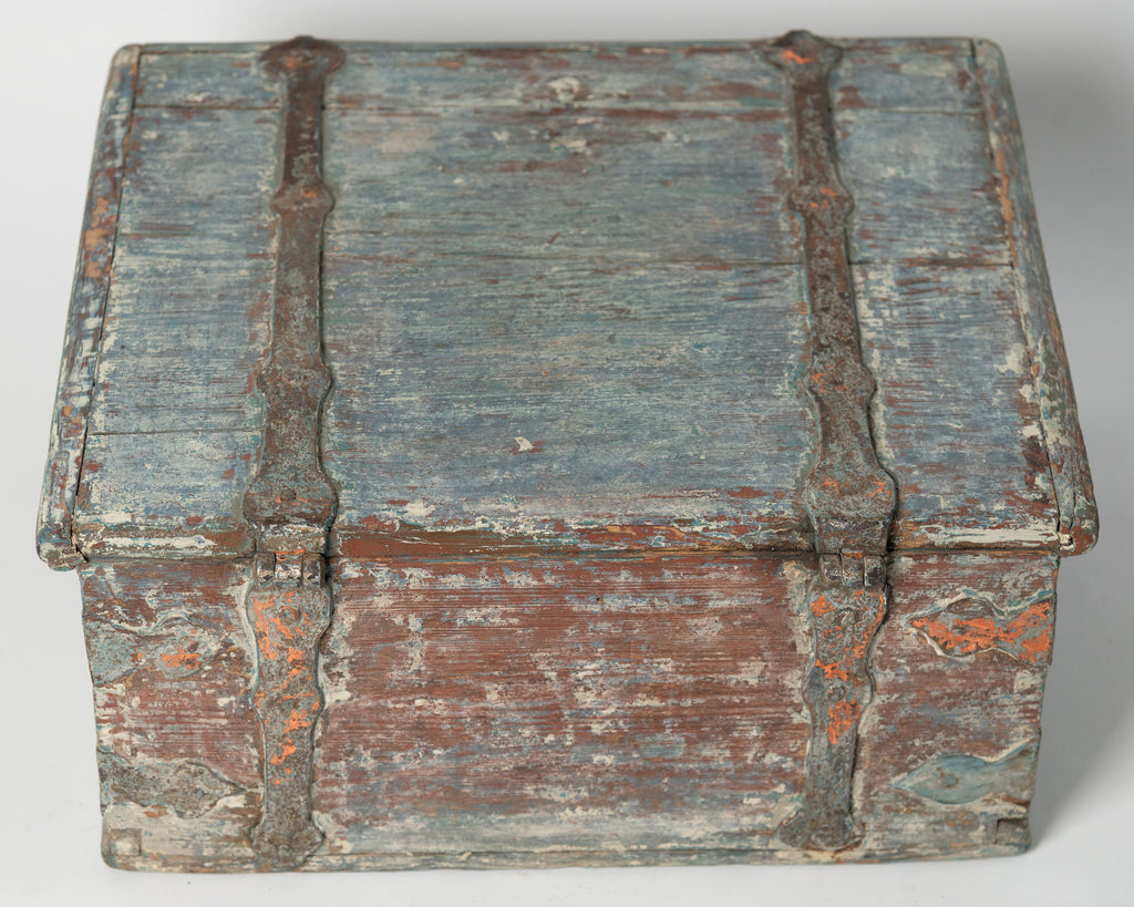 Antique 18th Century Swedish chest with original paint