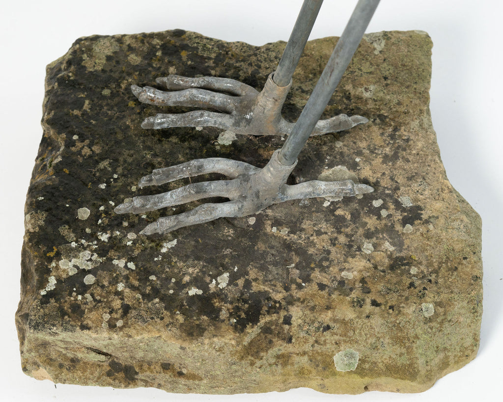 Amazing antique lead heron on stone stand plinth