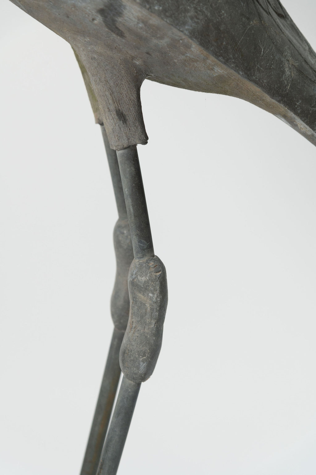 Amazing antique lead heron on stone stand plinth